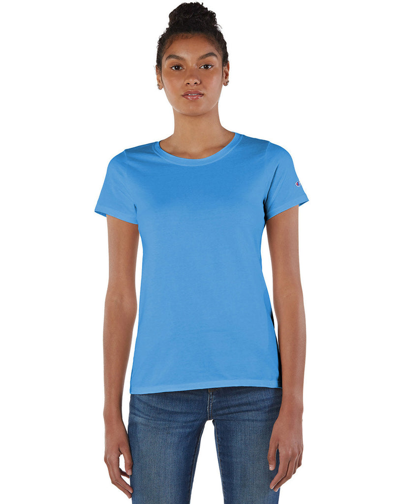 Champion-CP20-Ladies Ringspun Cotton T-Shirt-LIGHT BLUE