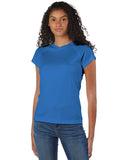 Champion-CW23-Ladies 4.1 oz. Double Dry V-Neck T-Shirt-ROYAL BLUE