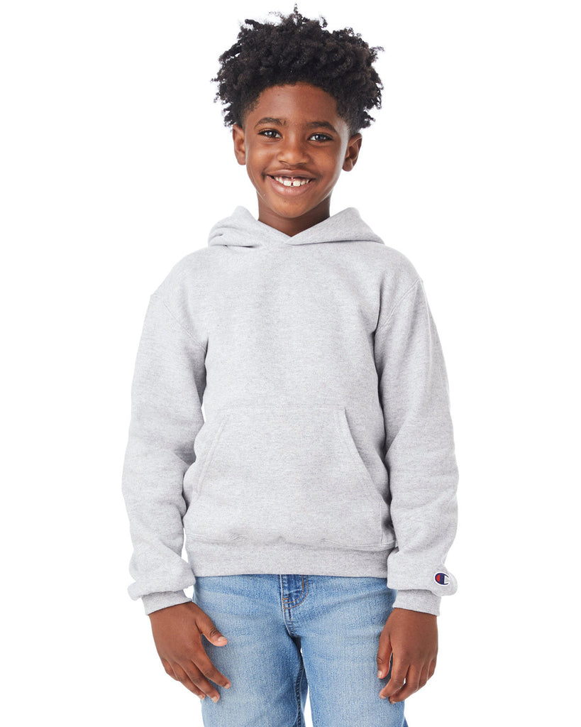 Champion-S790-Youth Powerblend Pullover Hooded Sweatshirt-LIGHT STEEL