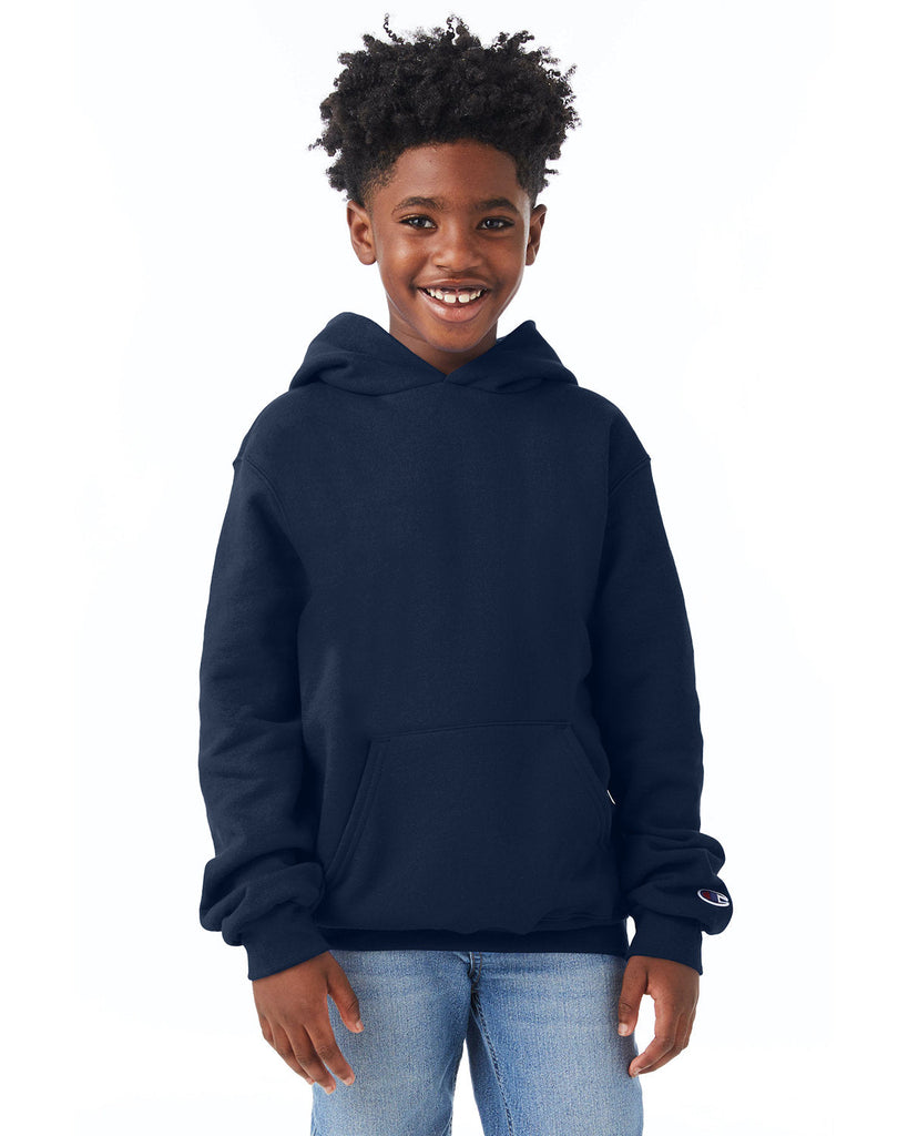 Champion-S790-Youth Powerblend Pullover Hooded Sweatshirt-NAVY