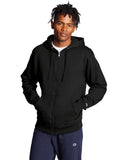 Champion-S800-Adult Powerblend Full-Zip Hooded Sweatshirt-BLACK