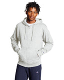 Champion-S800-Adult Powerblend Full-Zip Hooded Sweatshirt-SILVER GREY