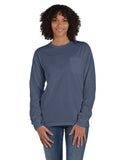 ComfortWash by Hanes-GDH250-Unisex Garment-Dyed Long-Sleeve T-Shirt with Pocket-ANCHOR SLATE