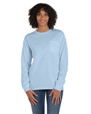 ComfortWash by Hanes-GDH250-Unisex Garment-Dyed Long-Sleeve T-Shirt with Pocket-SOOTHING BLUE