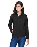 Core 365-78184-Ladies Cruise Two-Layer Fleece Bonded Soft Shell Jacket-BLACK