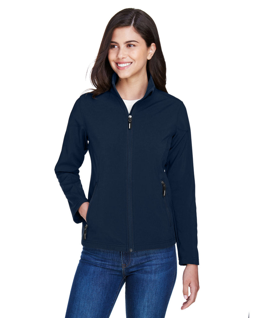 Core 365-78184-Ladies Cruise Two-Layer Fleece Bonded Soft Shell Jacket-CLASSIC NAVY