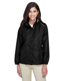 Core 365-78185-Ladies Climate Seam-Sealed Lightweight Variegated Ripstop Jacket-BLACK