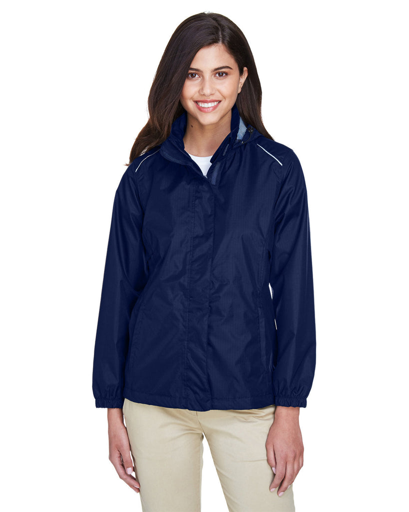 Core 365-78185-Ladies Climate Seam-Sealed Lightweight Variegated Ripstop Jacket-CLASSIC NAVY
