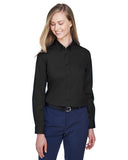 Core 365-78193-Ladies Operate Long-Sleeve Twill Shirt-BLACK