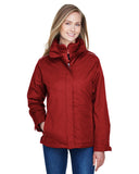 Core 365-78205-Ladies Region 3-in-1 Jacket with Fleece Liner-CLASSIC RED