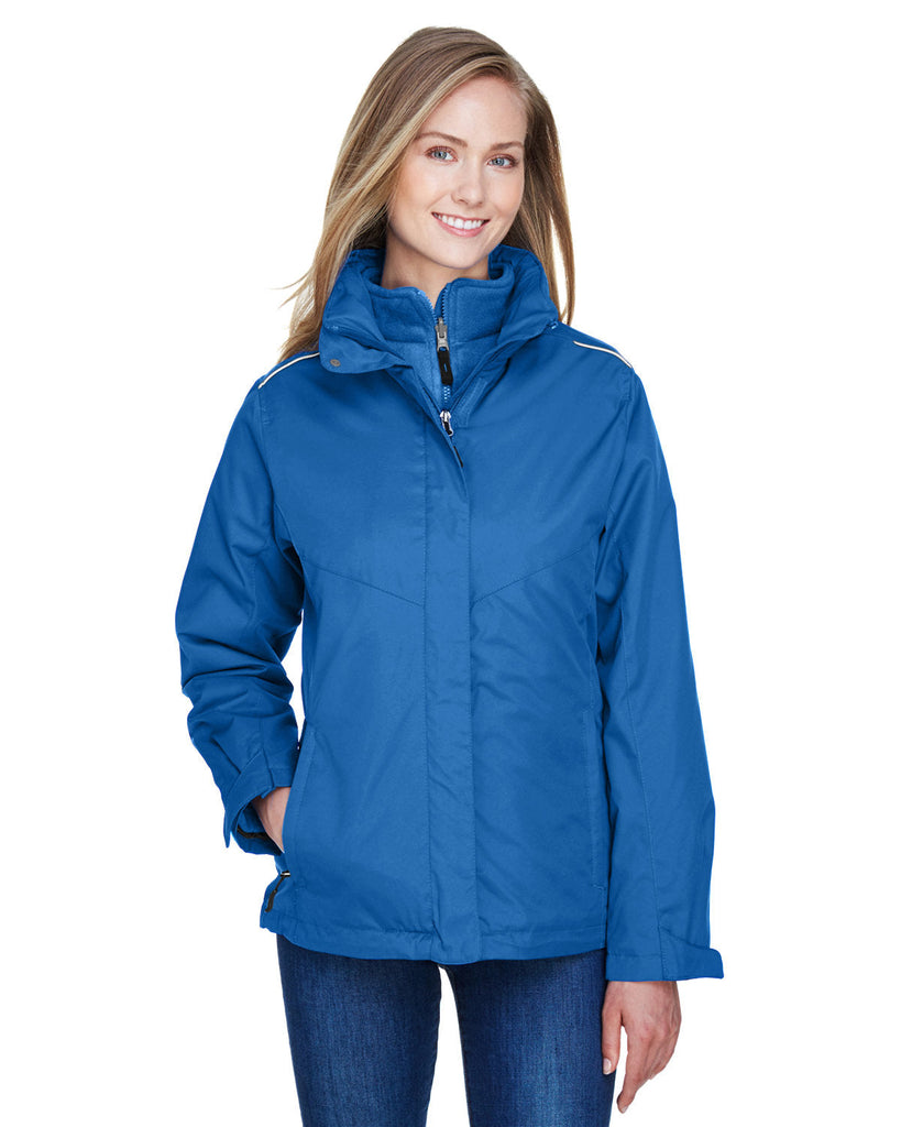 Core 365-78205-Ladies Region 3-in-1 Jacket with Fleece Liner-TRUE ROYAL