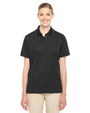 Core 365-78222-Ladies Motive Performance Piqué Polo with Tipped Collar-BLACK/ CARBON