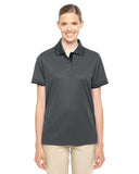 Core 365-78222-Ladies Motive Performance Piqué Polo with Tipped Collar-CARBON/ BLACK
