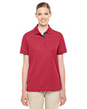 Core 365-78222-Ladies Motive Performance Piqué Polo with Tipped Collar-CLASSC RED/ CRBN