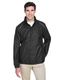 Core 365-88185-Mens Climate Seam-Sealed Lightweight Variegated Ripstop Jacket-BLACK