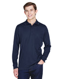 Core 365-88192P-Adult Pinnacle Performance Long-Sleeve Piqué Polo with Pocket-CLASSIC NAVY