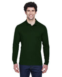 Core 365-88192-Mens Pinnacle Performance Long-Sleeve Piqué Polo-FOREST