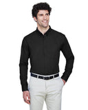 Core 365-88193T-Mens Tall Operate Long-Sleeve Twill Shirt-BLACK
