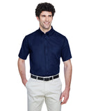 Core 365-88194T-Mens Tall Optimum Short-Sleeve Twill Shirt-CLASSIC NAVY
