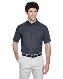 Core 365-88194-Mens Optimum Short-Sleeve Twill Shirt-CARBON