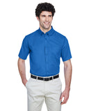 Core 365-88194-Mens Optimum Short-Sleeve Twill Shirt-TRUE ROYAL