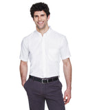 Core 365-88194-Mens Optimum Short-Sleeve Twill Shirt-WHITE