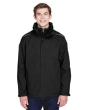 Core 365-88205T-Mens Tall Region 3-in-1 Jacket with Fleece Liner-BLACK