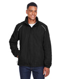 Core 365-88224T-Mens Tall Profile Fleece-Lined All-Season Jacket-BLACK
