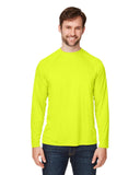 Core 365-CE110-Unisex Ultra UVP Long-Sleeve Raglan T-Shirt-SAFETY YELLOW