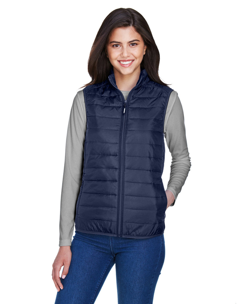 Core 365-CE702W-Ladies Prevail Packable Puffer Vest-CLASSIC NAVY