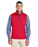 Core 365-CE709-Mens Techno Lite Three-Layer Knit Tech-Shell Quarter-Zip Vest-CLASSIC RED