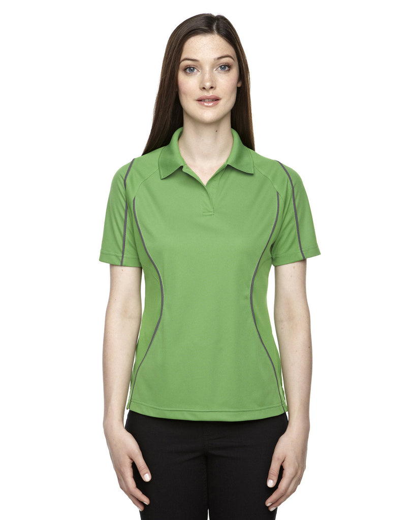Extreme-75107-Ladies Eperformance Velocity Snag Protection Colorblock Polo with Piping-VALLEY GREEN