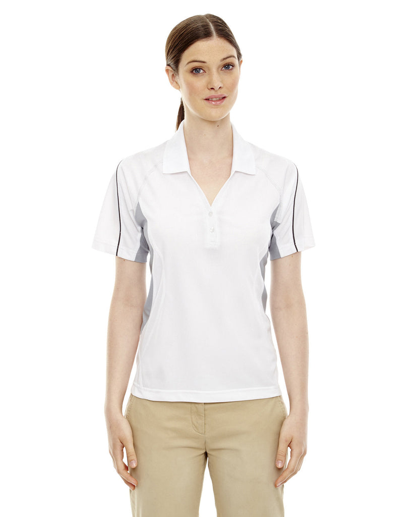 Extreme-75110-Ladies Eperformance Parallel Snag Protection Polo with Piping-WHITE