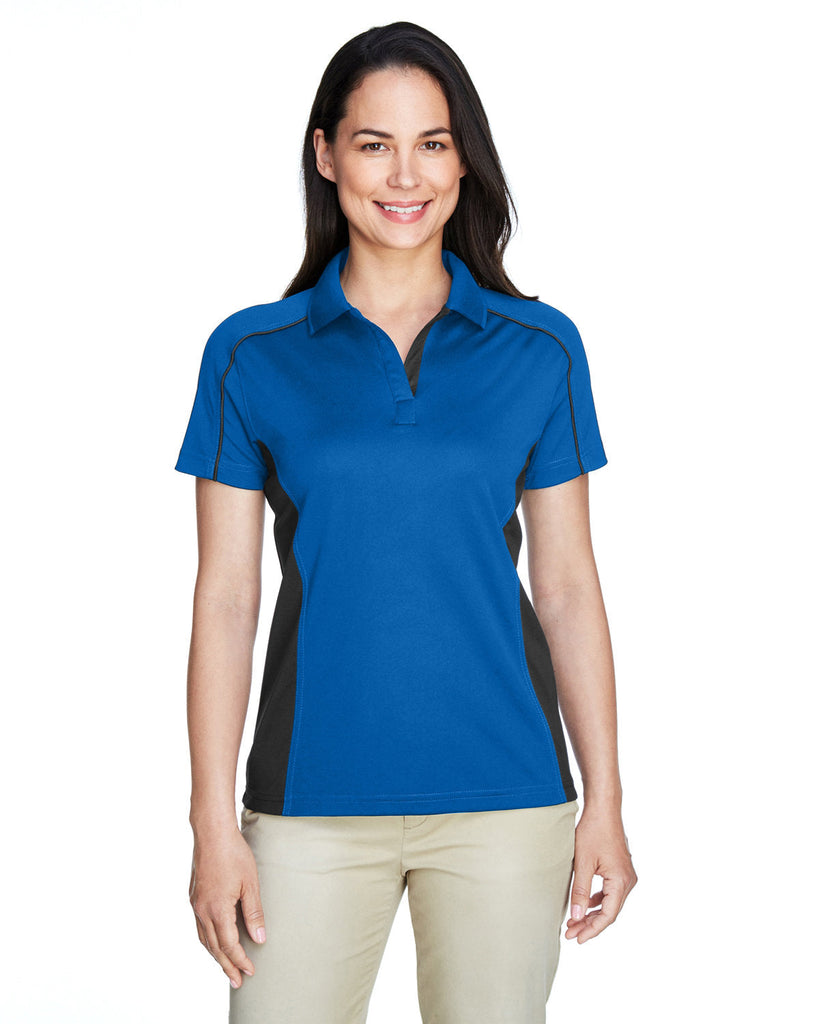 Extreme-75113-Ladies Eperformance Fuse Snag Protection Plus Colorblock Polo-TRUE ROYAL/ BLK