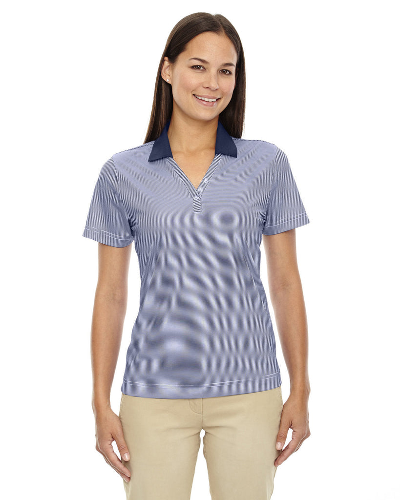 Extreme-75115-Ladies Eperformance Launch Snag Protection Striped Polo-CLASSIC NAVY