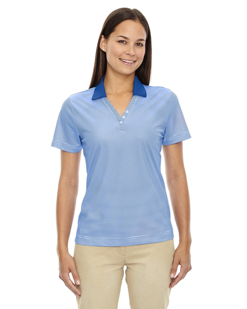 Extreme-75115-Ladies Eperformance Launch Snag Protection Striped Polo-NAUTICAL BLUE