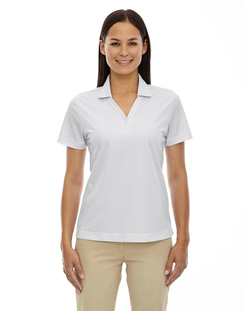 Extreme-75115-Ladies Eperformance Launch Snag Protection Striped Polo-SILVER