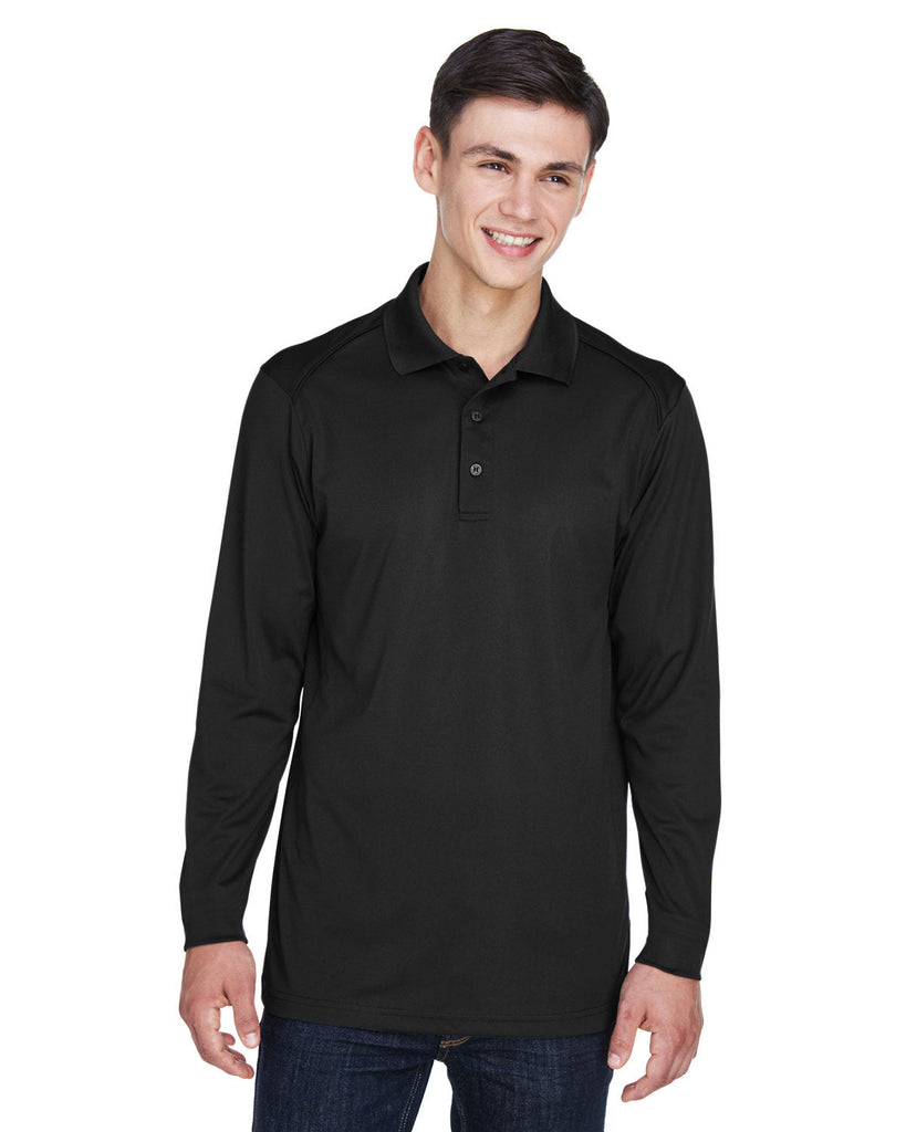 Extreme-85111T-Mens Tall Eperformance Snag Protection Long-Sleeve Polo-BLACK