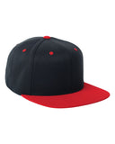 Flexfit-110FT-Adult Wool Blend Snapback Two-Tone Cap-BLACK/ RED