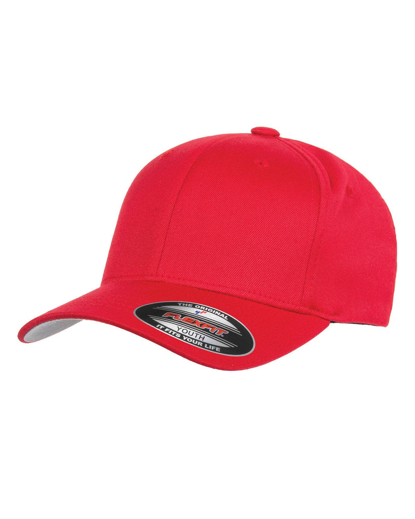 Flexfit-6277Y-Youth Wooly 6-Panel Cap-RED