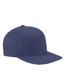 Flexfit-6297F-Adult Wooly Twill Pro Baseball On-Field Shape Cap with Flat Bill-NAVY