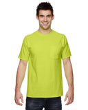 Fruit of the Loom-3931P-Adult HD Cotton Pocket T-Shirt-SAFETY GREEN
