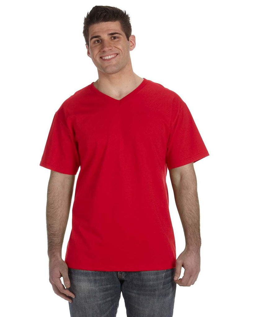 Fruit of the Loom-39VR-Adult HD Cotton V-Neck T-Shirt-TRUE RED