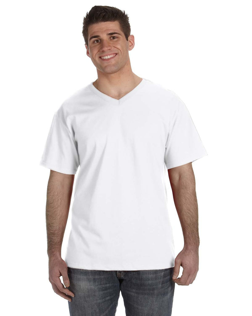 Fruit of the Loom-39VR-Adult HD Cotton V-Neck T-Shirt-WHITE
