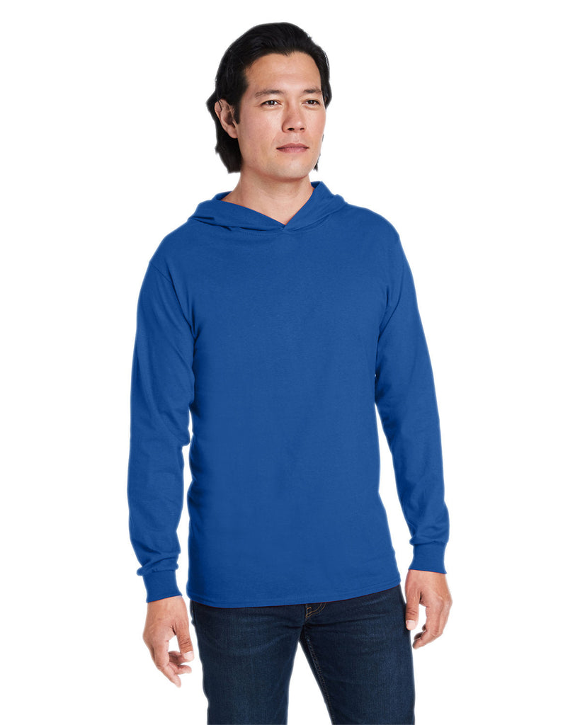 Fruit of the Loom-4930LSH-Mens HD Cotton Jersey Hooded T-Shirt-ROYAL