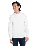Fruit of the Loom-4930LSH-Mens HD Cotton Jersey Hooded T-Shirt-WHITE