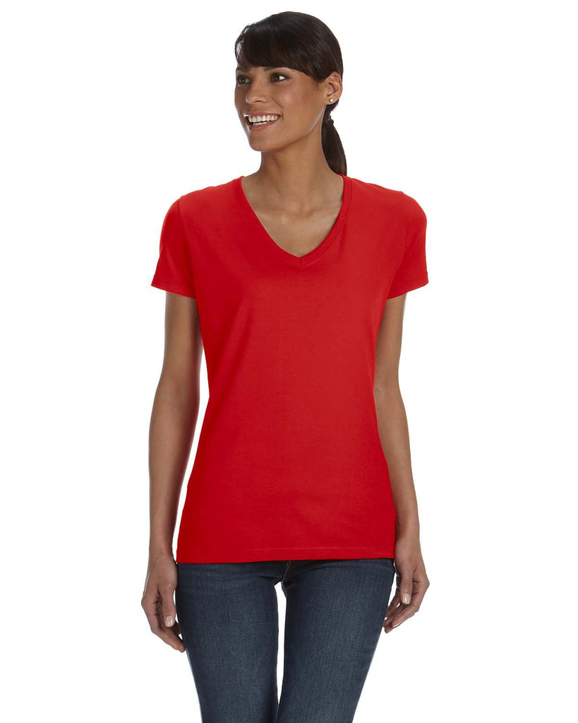 Fruit of the Loom-L39VR-Ladies HD Cotton V-Neck T-Shirt-TRUE RED