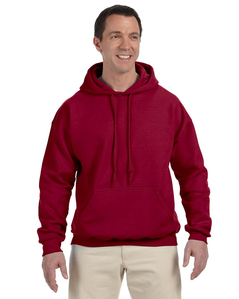 Gildan-G125-Adult DryBlend Adult 9 oz 50/50 Hooded Sweatshirt-CARDINAL RED