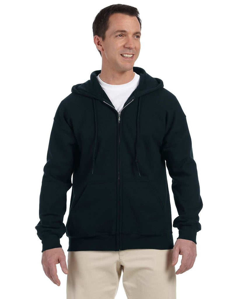 Gildan-G126-Adult DryBlend Adult 50/50 Full-Zip Hooded Sweatshirt-BLACK