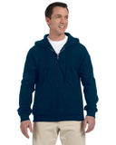 Gildan-G126-Adult DryBlend Adult 50/50 Full-Zip Hooded Sweatshirt-NAVY